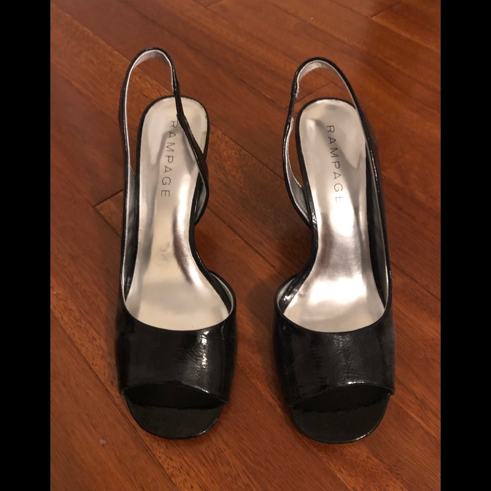 Rampage black open toe heels